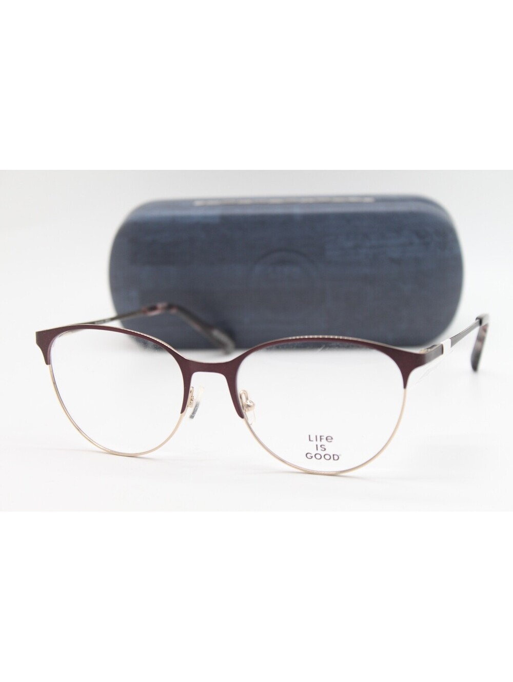 NEW LIFE IS GOOD EMORY BURGUNDY (BRG) AUTHENTIC EYEGLASSES W/CASE 53-17